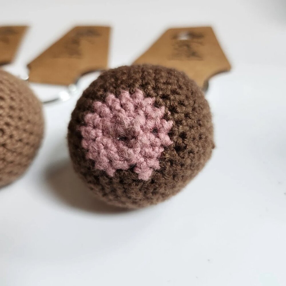 Handmade Crochet Boob Keychain - Picture 4 of 5
